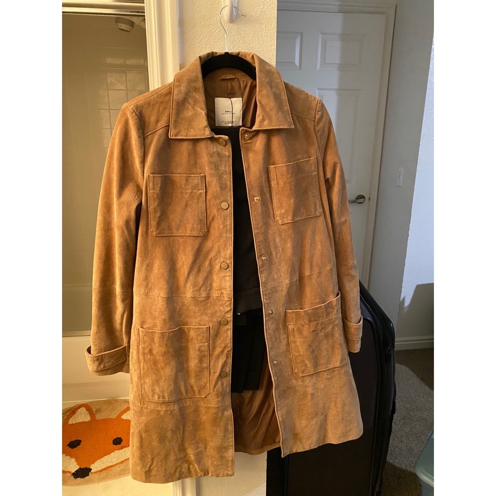 Mango leather trench coat